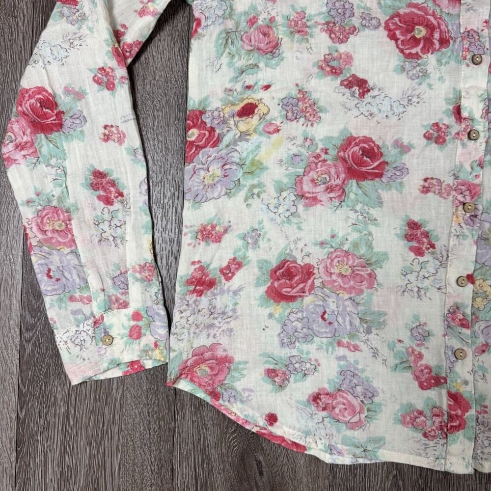 Read Description** Maison Hotel The Giorgia Blouse in Candy Roses Size M Cotton - Picture 3 of 13